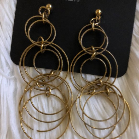 Women's Gold Dangle Hoop Earrings